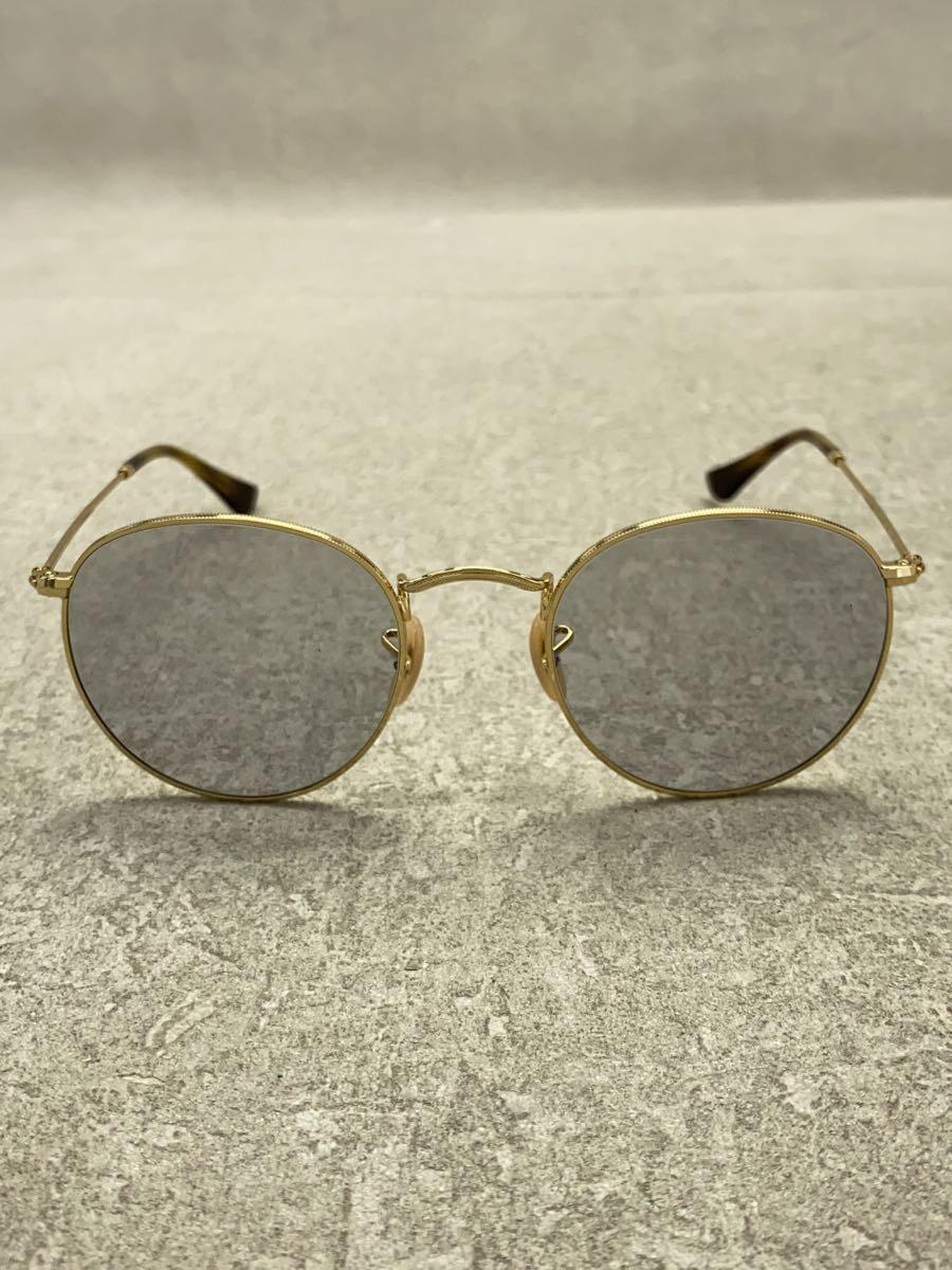 Ray-Ban◆サングラス/オーバル/メタル/GLD/BLK/メンズ/RB3447V_画像1