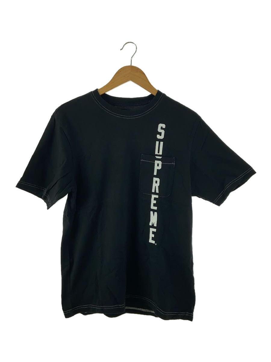 Supreme◆Contrast Stitch pocket Tee/Tシャツ/S/コットン/BLK_画像1