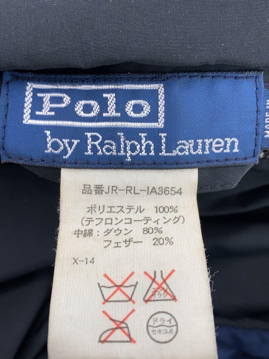 POLO RALPH LAUREN◆ダウンジャケット/L/ポリエステル/NVY/無地/リバーシブル_画像4