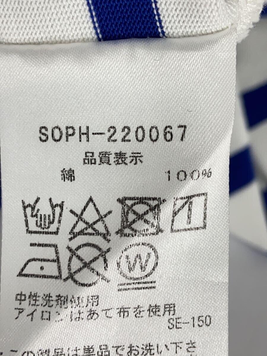 SOPHNET.◆長袖Tシャツ/M/コットン/BLU/ボーダー/SOPH-220067_画像4