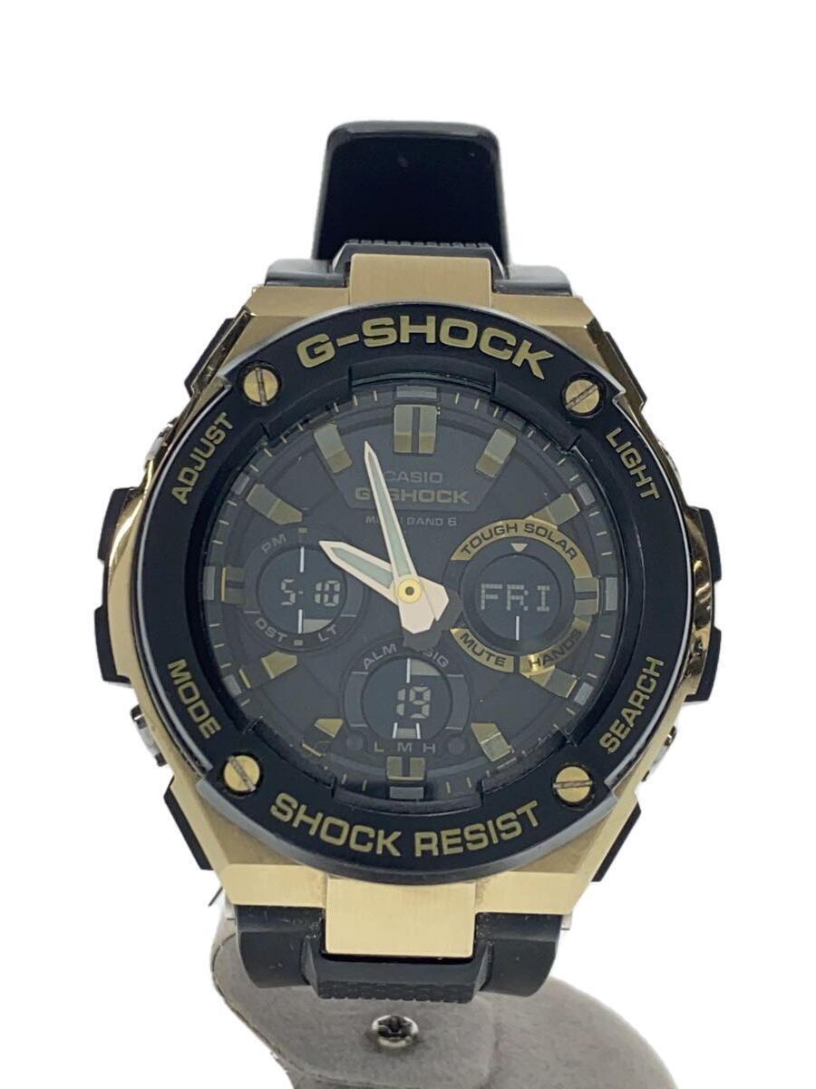 CASIO◆ソーラー腕時計・G-SHOCK/デジアナ/GLD_画像1