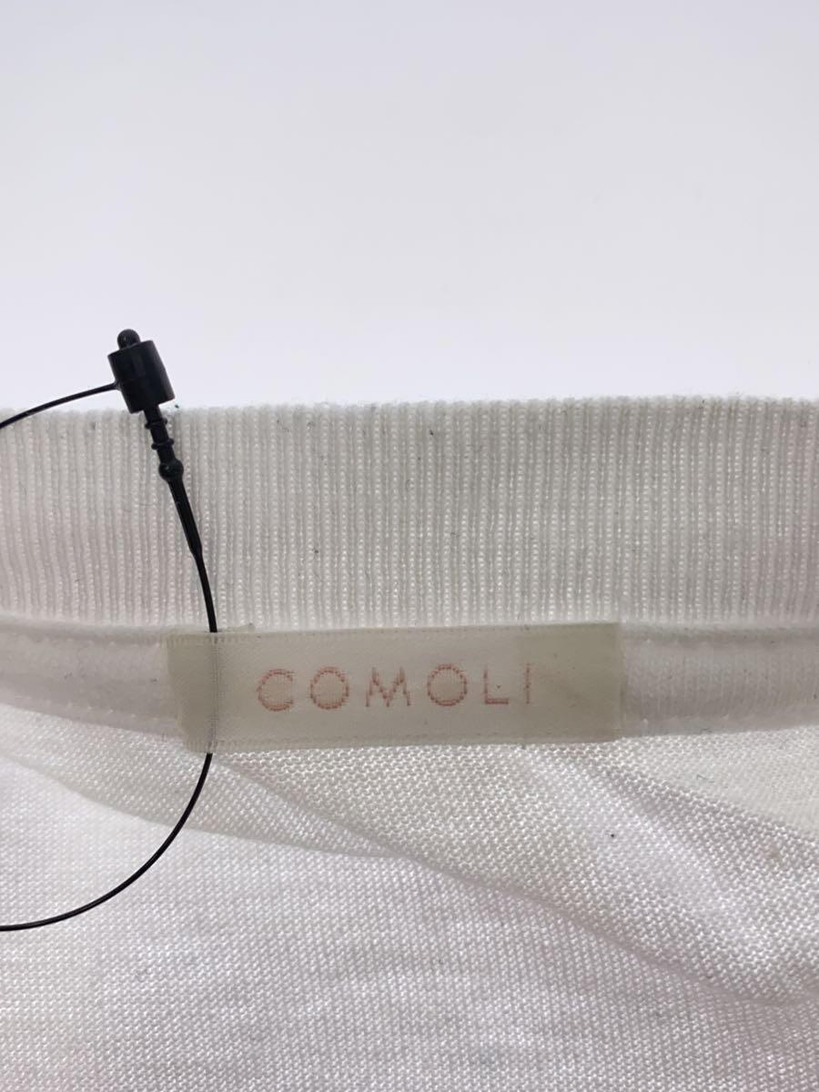 COMOLI◆23ss/長袖Tシャツ/3/コットン/WHT/無地/X01-05008_画像3