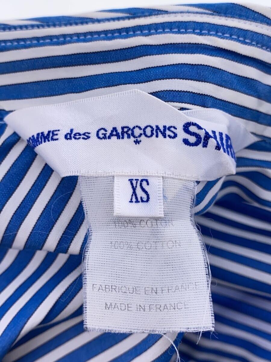 COMME des GARCONS SHIRT◆前後反転シャツ/長袖シャツ/XS/コットン/BLU/ストライプ/S22079_画像3