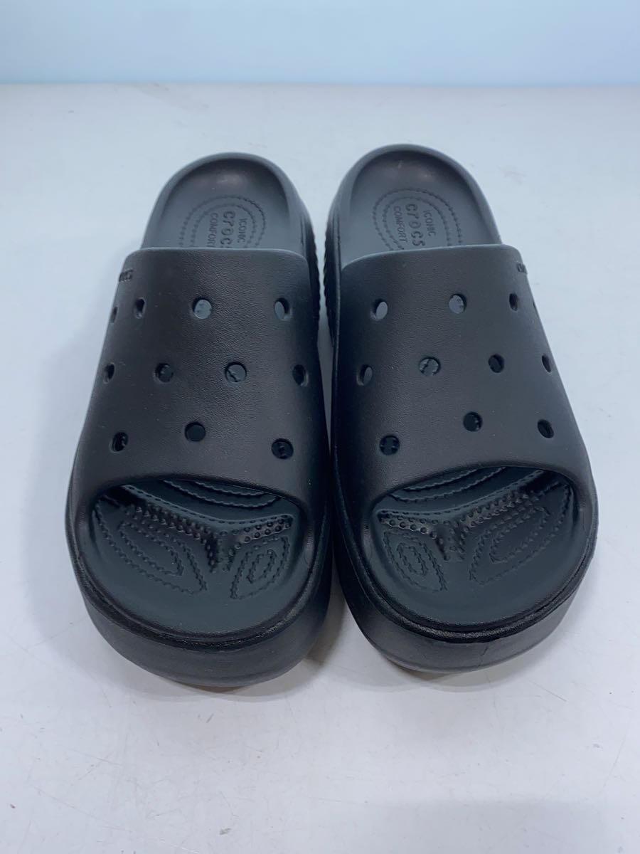 crocs◆サンダル/US7/BLK/厚底/ブラック/靴/黒/美品/_画像7