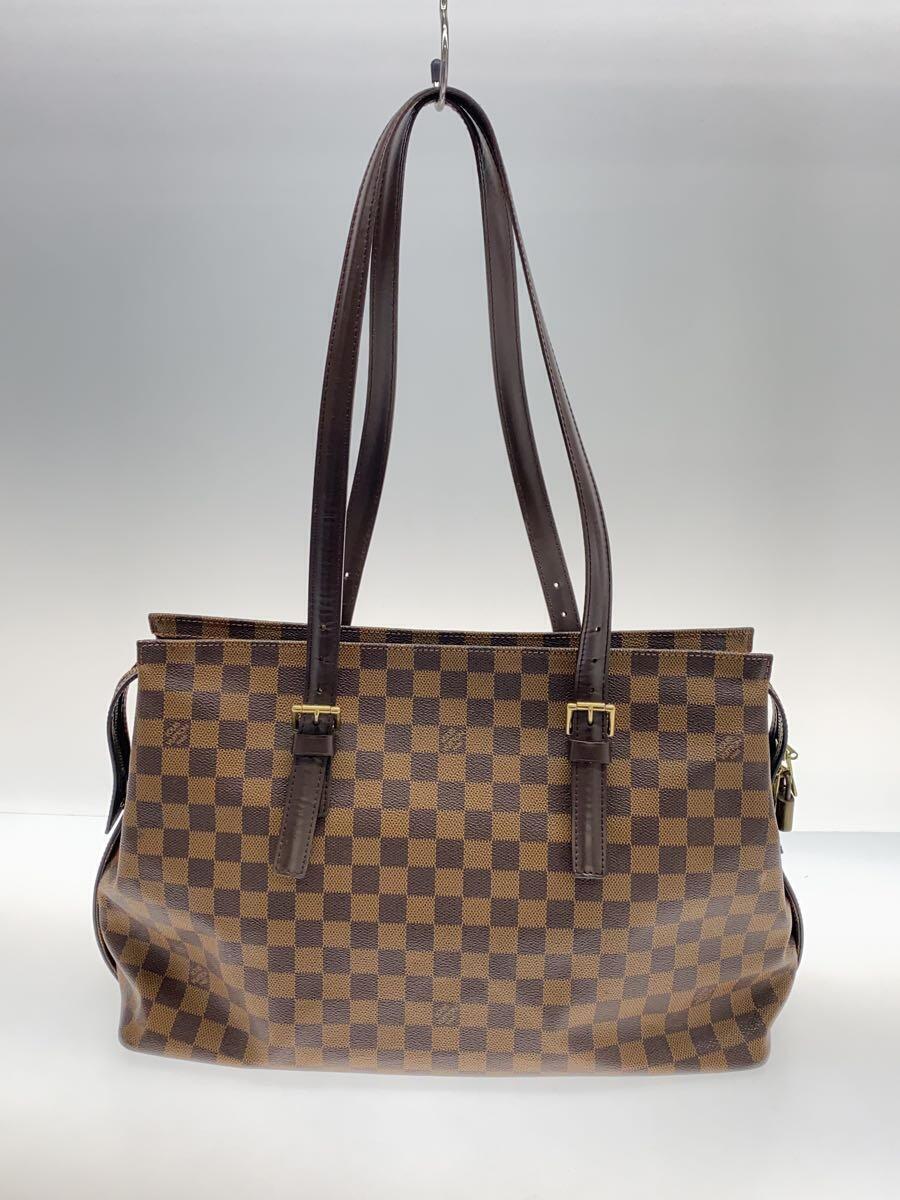 LOUIS VUITTON◇チェルシー_ダミエ・エベヌ_BRW/PVC/BRW 危うく LOUIS VUITTON◇チェルシー_ダミエ・エベヌ_BRW/PVC/BRW 危うく