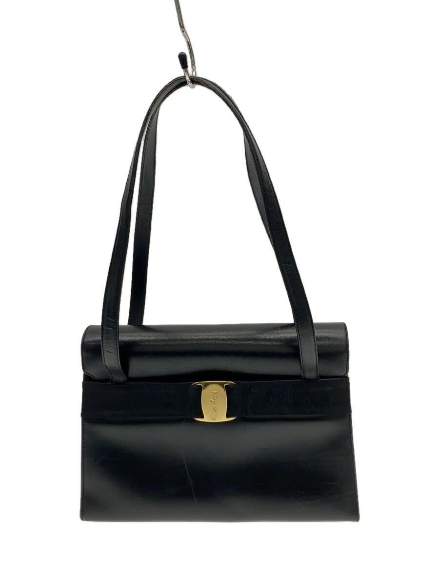 Salvatore Ferragamo◇ハンドバッグ/レザー/BLK/BK-21 7675 Salvatore Ferragamo◇ハンドバッグ/レザー/BLK/BK-21 7675