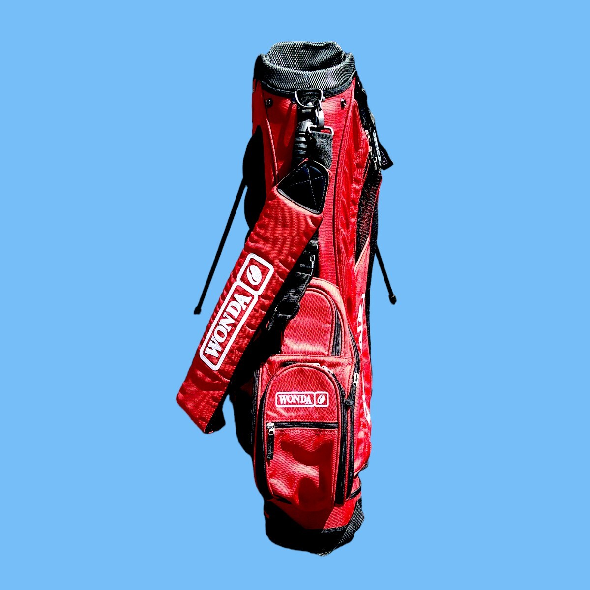 ▼ ゴルフバック ▼ レアモデル　アサヒ　WONDA　非売品　スタンド式 キャディバッグ GOLF_画像3