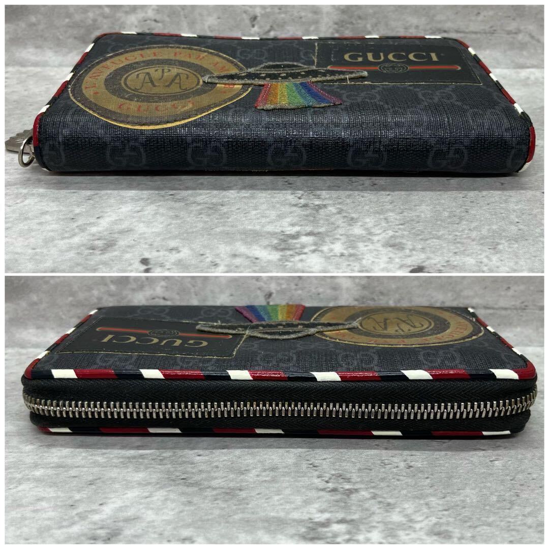 グッチ 長財布 ナイトクーリエ UFO 蛇 惑星 PVC GG柄 黒 小物 グッチ 長財布 ナイトクーリエ UFO 蛇 惑星 PVC GG柄 黒 小物