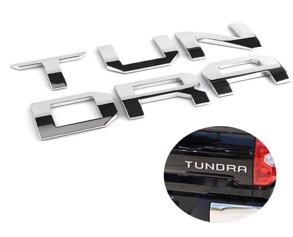 14-20 米国トヨタ タンドラ TUNDRA リアテールゲート エンブレム 汎用 3D メッキ シルバー_画像1