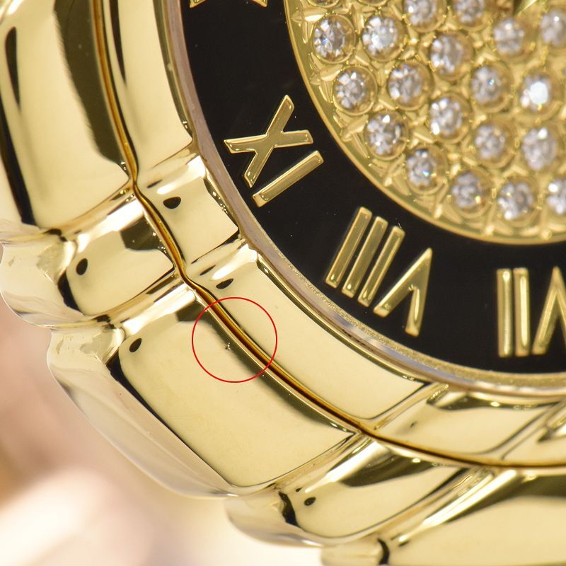 [3年保証] ピアジェ メンズ タナグラ 17041M401D K18YG パヴェダイヤ ダイヤモンド文字盤 ブラック 黒 クオーツ 腕時計 中古 送料無料_画像7
