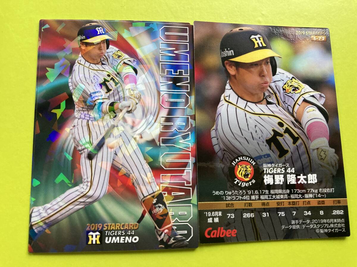 2019 第3弾 S-72 梅本 隆太郎（阪神）スターカード キラ仕様 希少品 年代物 カルビープロ野球チップス 即決 送料80円～_画像1