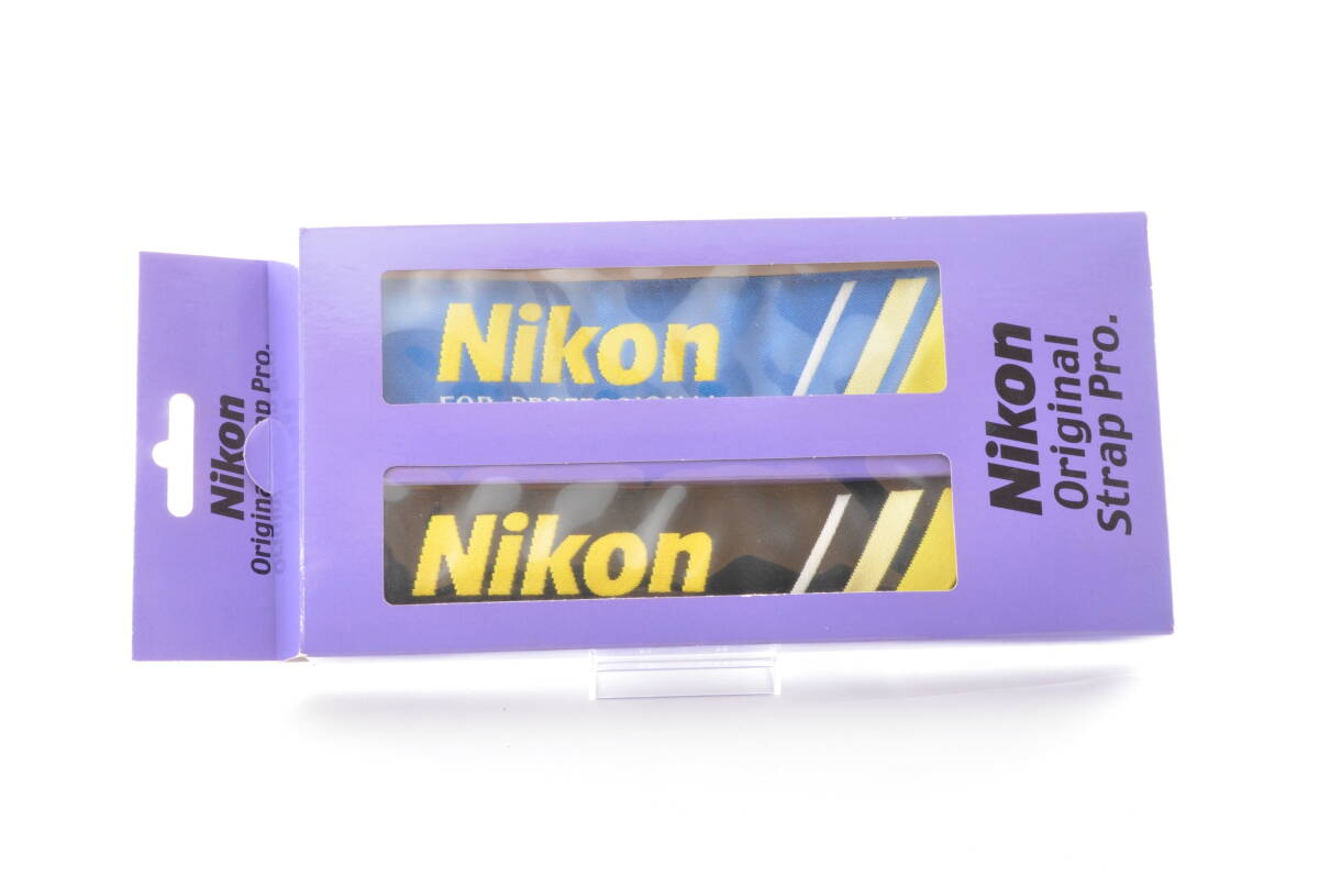 ●○ニコン　未使用 Nikon オリジナル ストラップ プロ 2本セット 青黄 黒黄○●_画像1