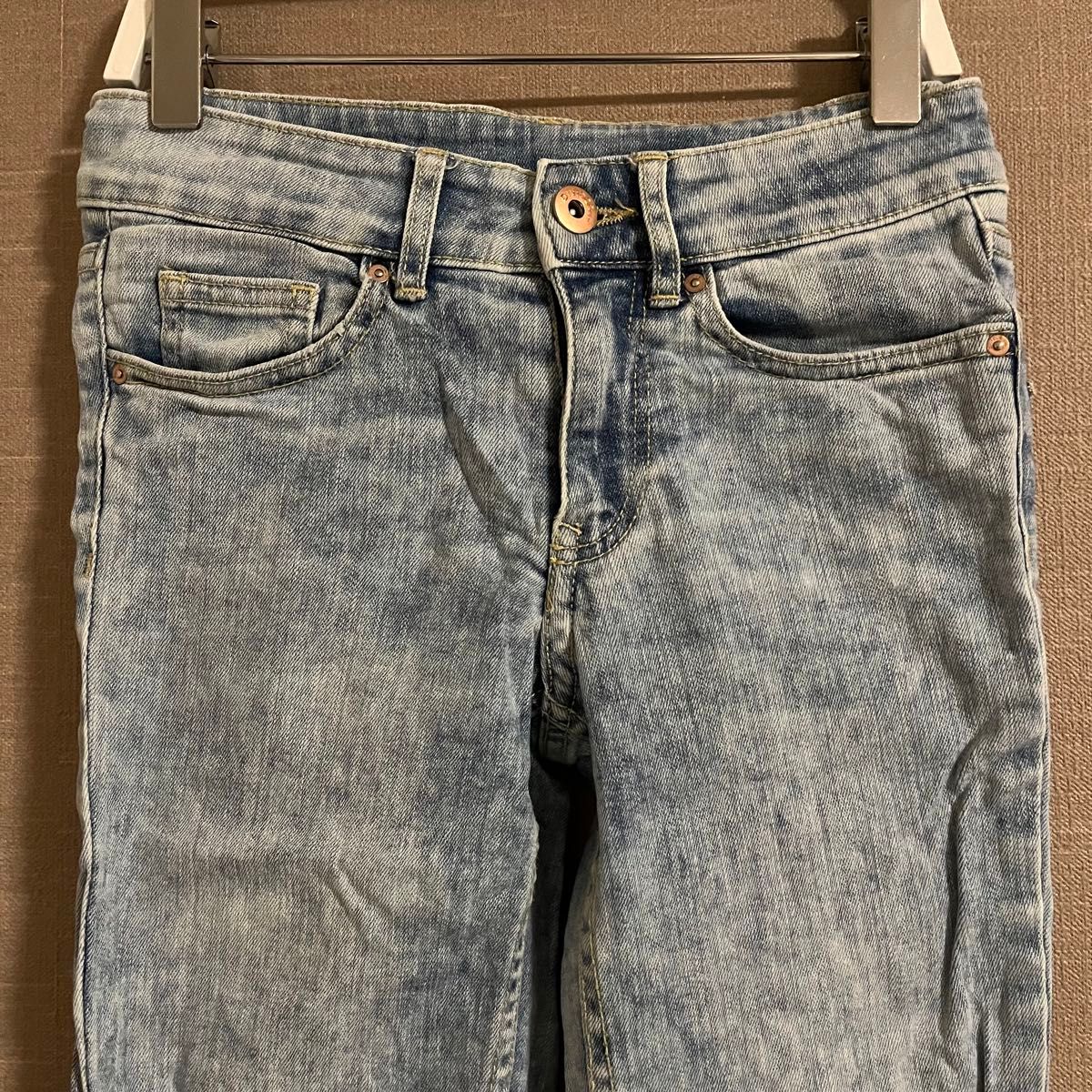 H&M　裾フリンジダメージスキニーデニム　レディース　size32