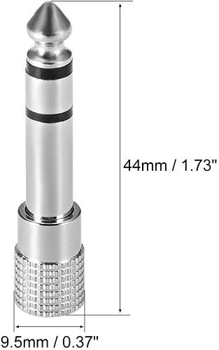 【vaps_5】3.5mm to 6.35mm ステレオミニプラグ→ステレオ標準プラグ 《シルバー》 交換アダプター 変換 プラグ 送込_画像2