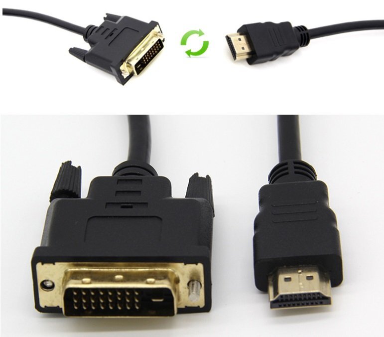 【vaps_4】DVI-HDMI 変換ケーブル 《1.8m》 双方向 DVI-D (24+1ピン) オス - HDMI (Aタイプ) オス 送込_画像3