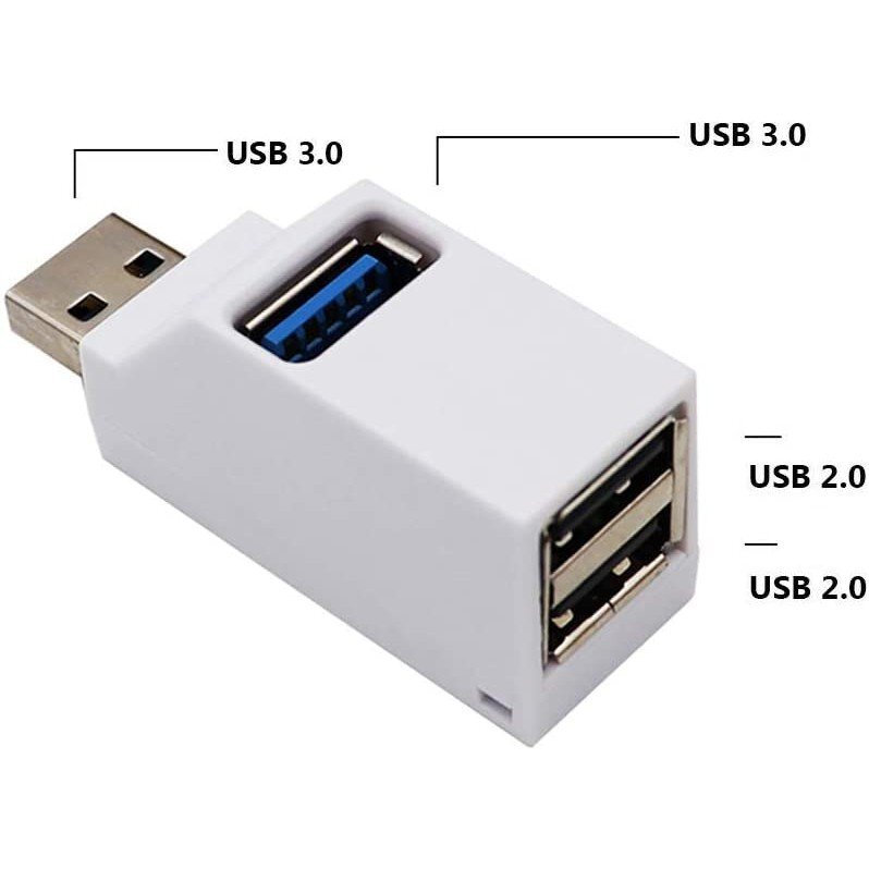 【vaps_2】USBハブ 3ポート USB3.0+USB2.0コンボハブ 《ホワイト》 拡張 軽量 小型 コンパクト 送込_画像2