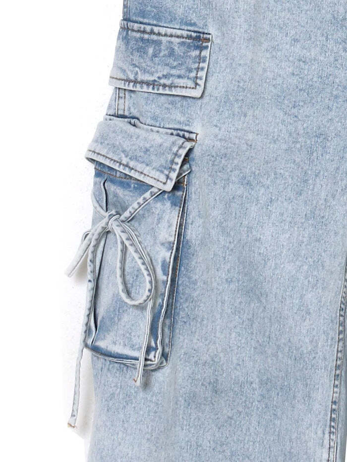 新品未使用】ANDMARY Nicola ribbon denim allinone Light blue 新品未使用】ANDMARY Nicola ribbon denim allinone Light blue