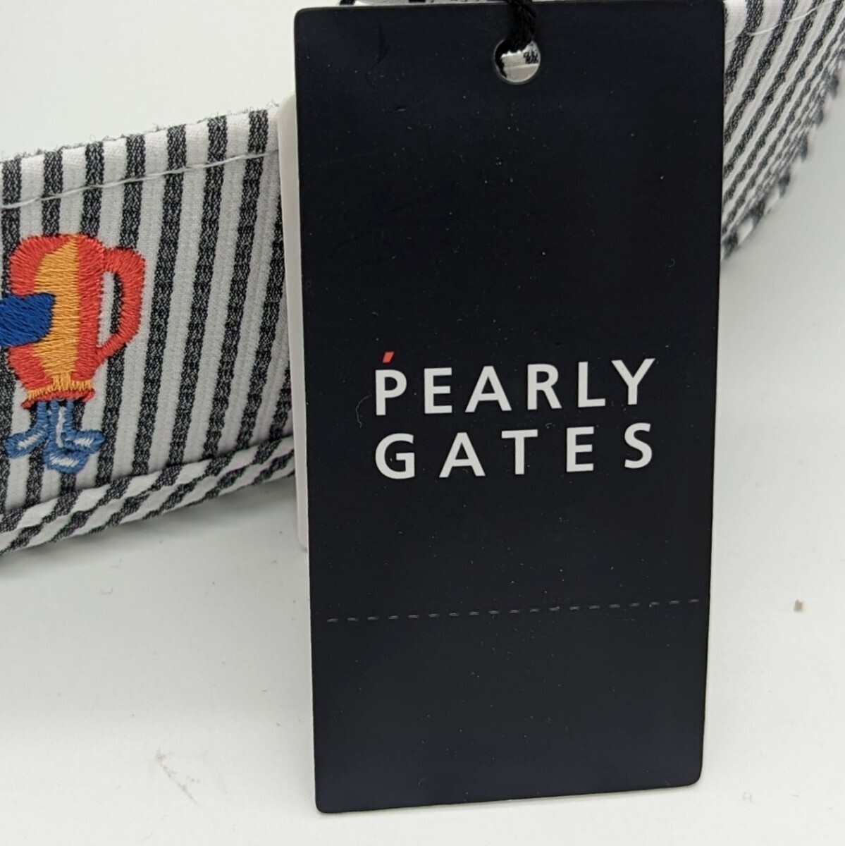 ★新品正規品 PEARLYGATES/パーリーゲイツ ストライプバイザー ＜SURF&TURFシリーズ＞ (UNISEX) 　手の込んだ沢山の刺繍_画像10