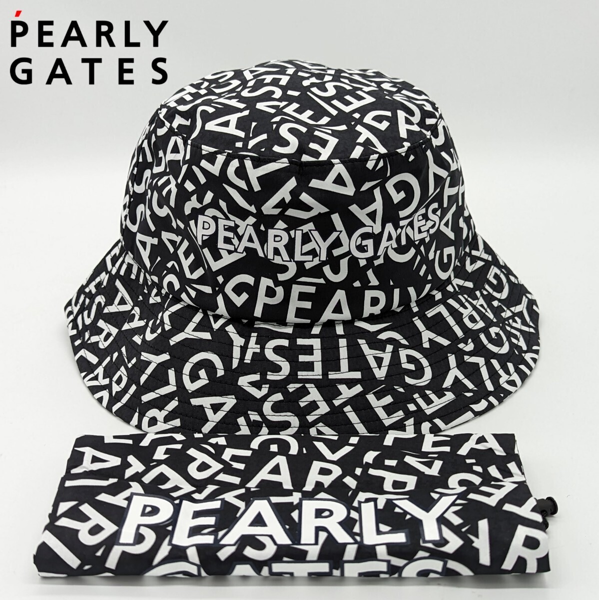 * new goods regular goods most new work model PEARLYGATES/pa- Lee ge rain hat ( Logo / thousand bird pattern )(UNISEX) eminent water-repellent . pouch storage bag attaching 