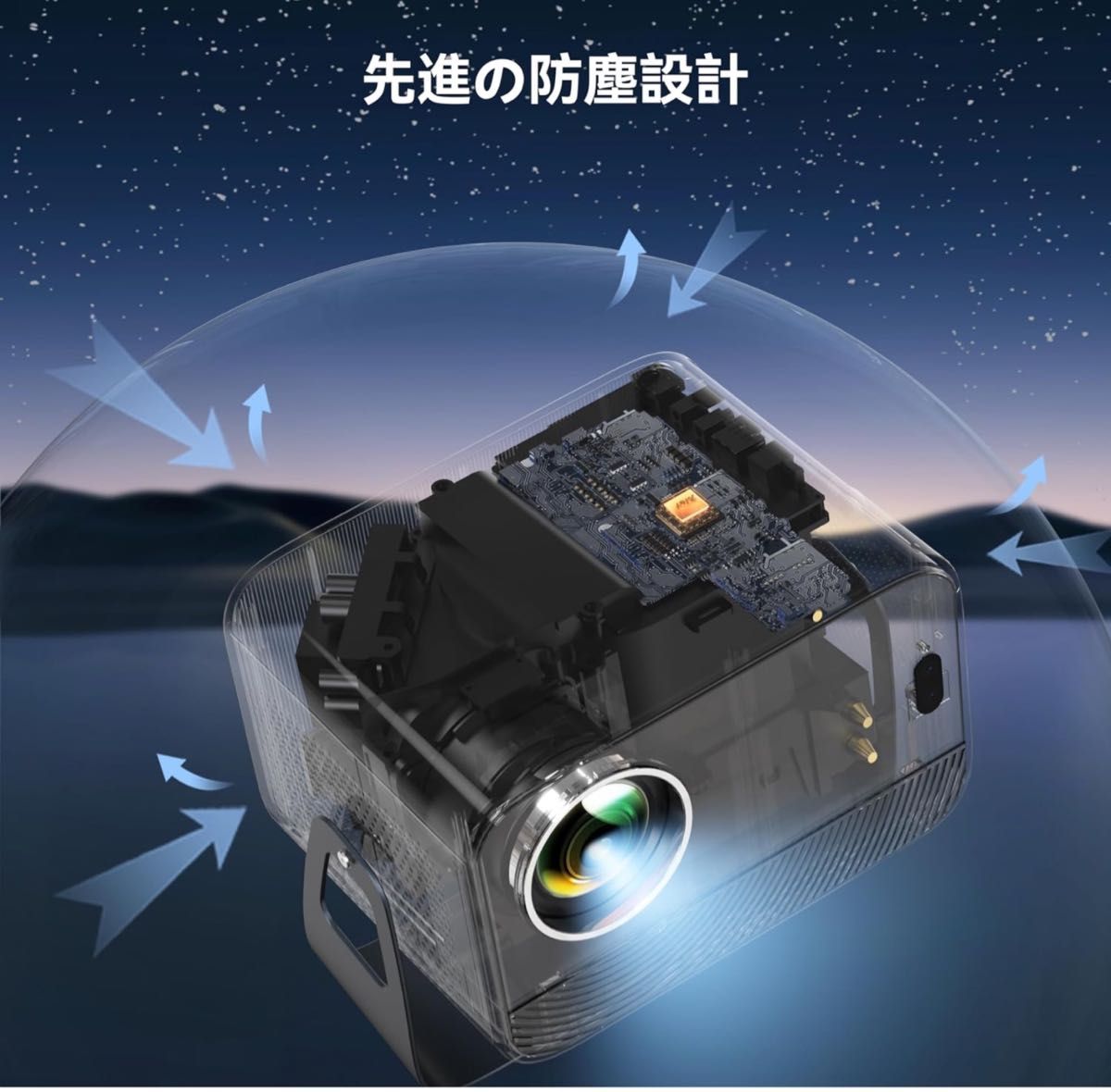 プロジェクター 小型 家庭用 【Polocsh 360°回転＆2024年モデル