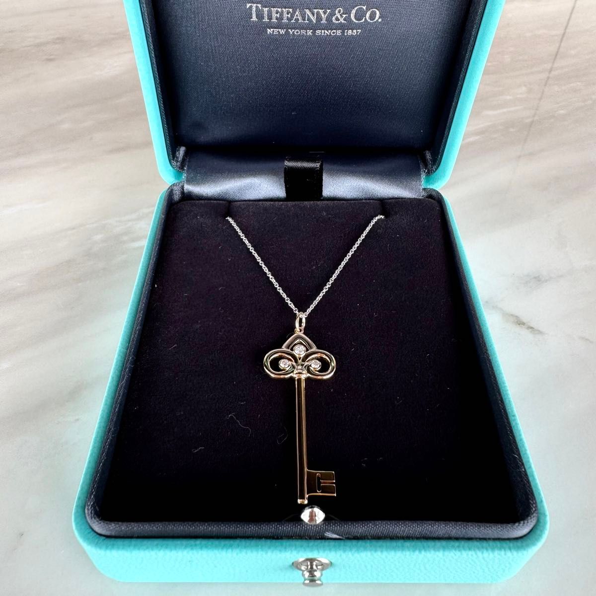 Tiffany ティファニー キー ダイヤ ネックレス 750（PG×WG）