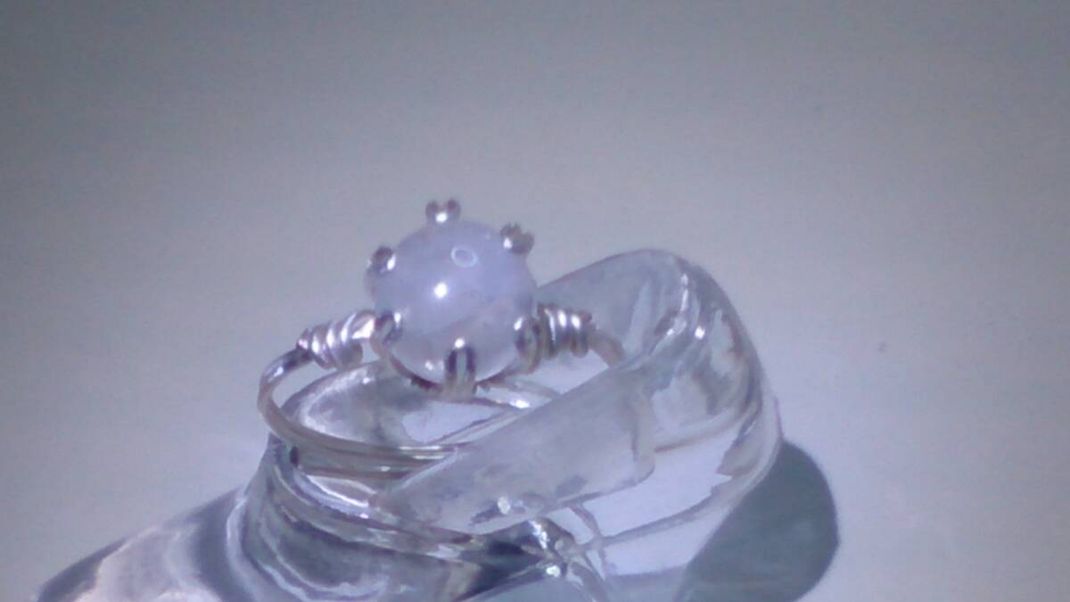 ☆NM☆ムーンストーン丸カボ2.25ct　シルバー色ワイヤーリング(*^^*)☆サイズフリー☆YR1_画像6