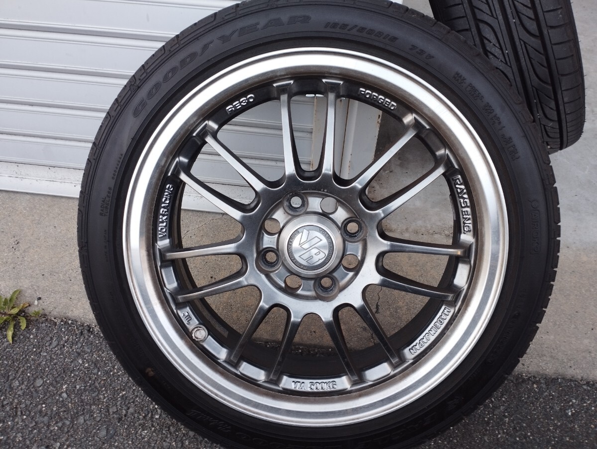 軽量鍛造 RAYS RE30 15インチ 5.5J +45 100-4H ガリ傷なし美品 センターキャップ有 LS2000 165/50R15_画像1