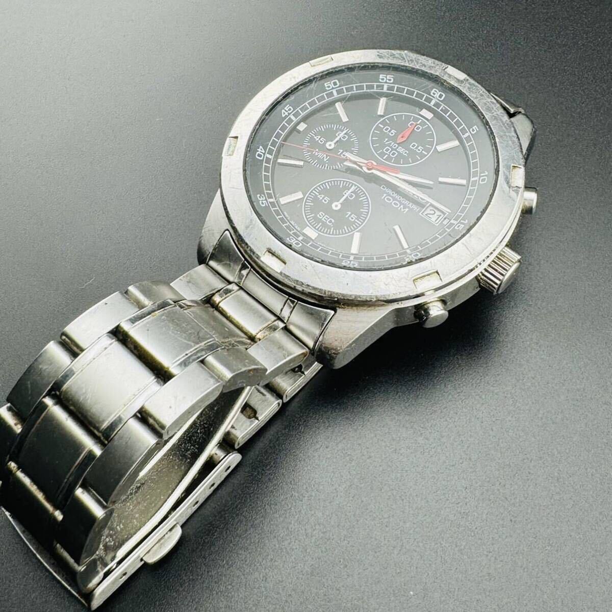 SEIKO/セイコー クロノグラフ 4T57-00B0 アナログ クォーツ メンズ 腕時計USED 動作確認済み!ジャンク品 時計 SEIKO QUARTZの画像2