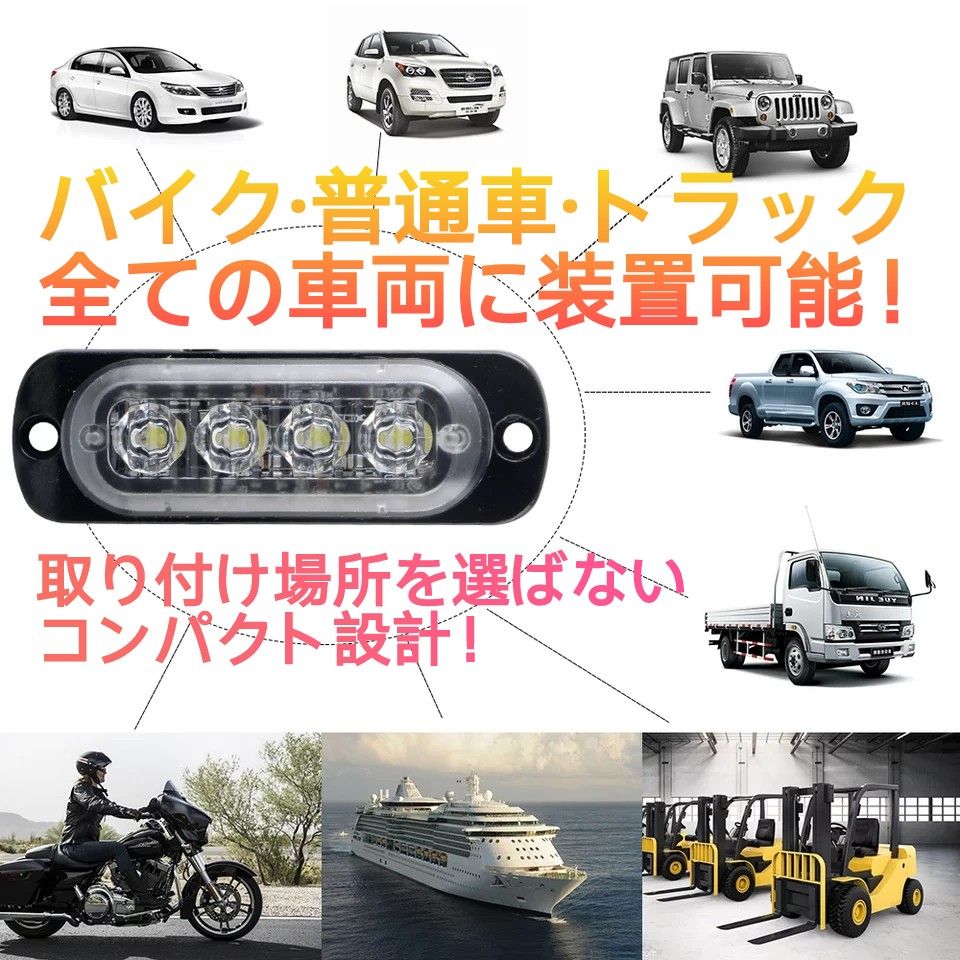 ハイパワー LED デイライト 12V 24V 兼用 ホワイト2個セット