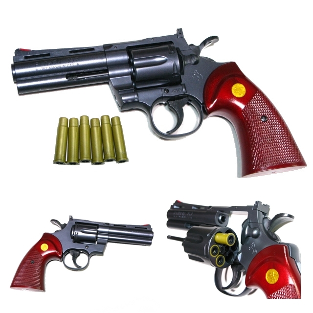 コルト パイソン .357マグナム 4in ウッドタイプグリップ COLT PYTHON HOP-UP エアガン [24] (10歳以上)　冴羽 クラウンモデル　即♪≫_画像1