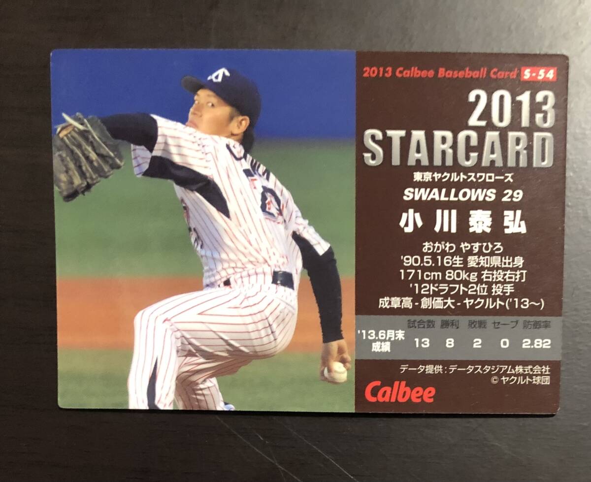 H　カルビープロ野球チップス2013　スターカード　 S-54 　小川泰弘　サイン_画像2