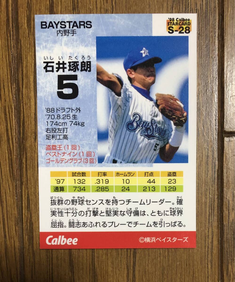 カルビープロ野球チップス1998 スターカード S-28 石井琢朗の画像2