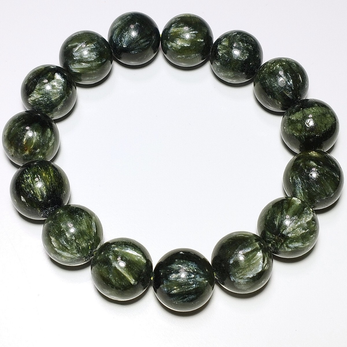 セラフィナイト Seraphinite ブレスレット クリノクロア 14.5mm 17cm