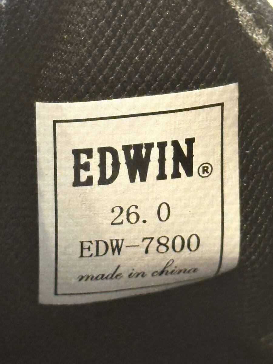 (送料無料)新品未使用品 EDWIN エドウィン メンズジュースローカット モカシン ブラックスウェード シューズ ☆サイズ26㎝_画像8