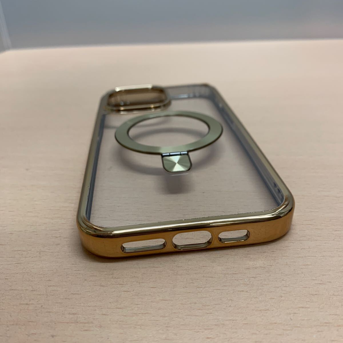 y051412m iPhone 14 Pro max ケース クリア MagSafe対応 9H 強化ガラス PC背面 ゴールド_画像5