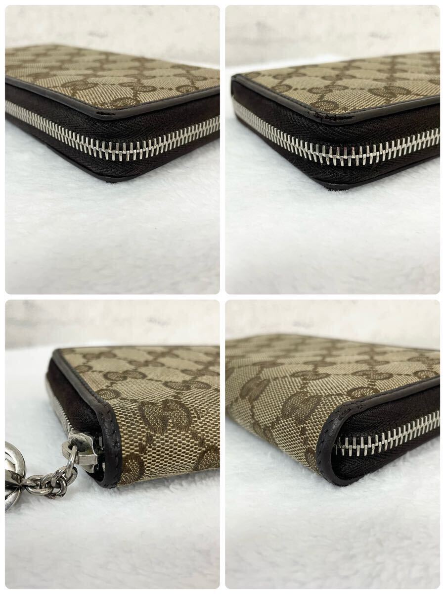 [ luxury goods. ultimate .]GUCCI Gucci long wallet card-case GG Inter locking canvas leather original leather total pattern Brown silver 