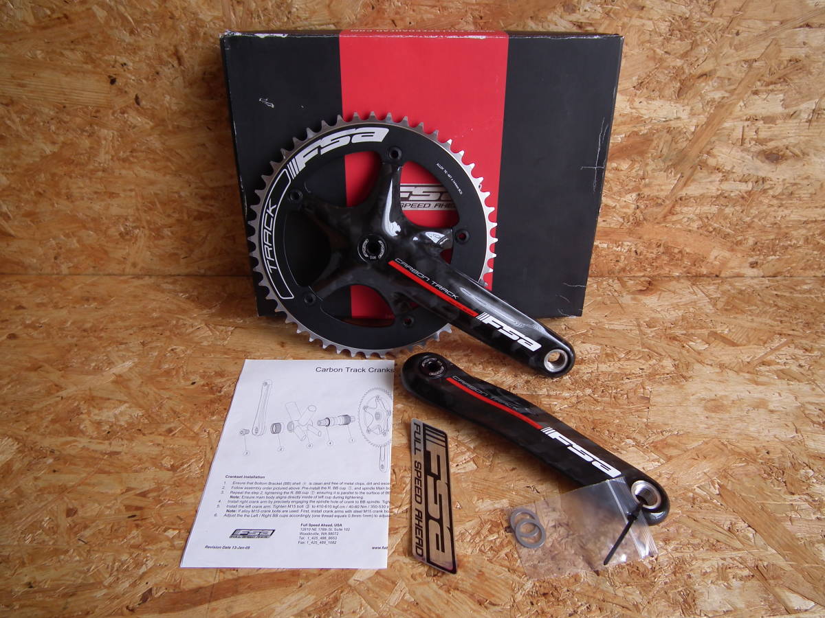 FSA CARBON TRACK CRANKSET カーボントラッククランク 49T 175mm ISIS 144mm BCD (ピストバイク シングルスピード)