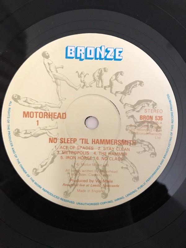 ■UKオリジ■MOTORHEAD-モーターヘッド/NO SLEEP 'TIL HAMMERSMITH 1981年 英BRONZE 初回マトA1/B1 EX！の画像2