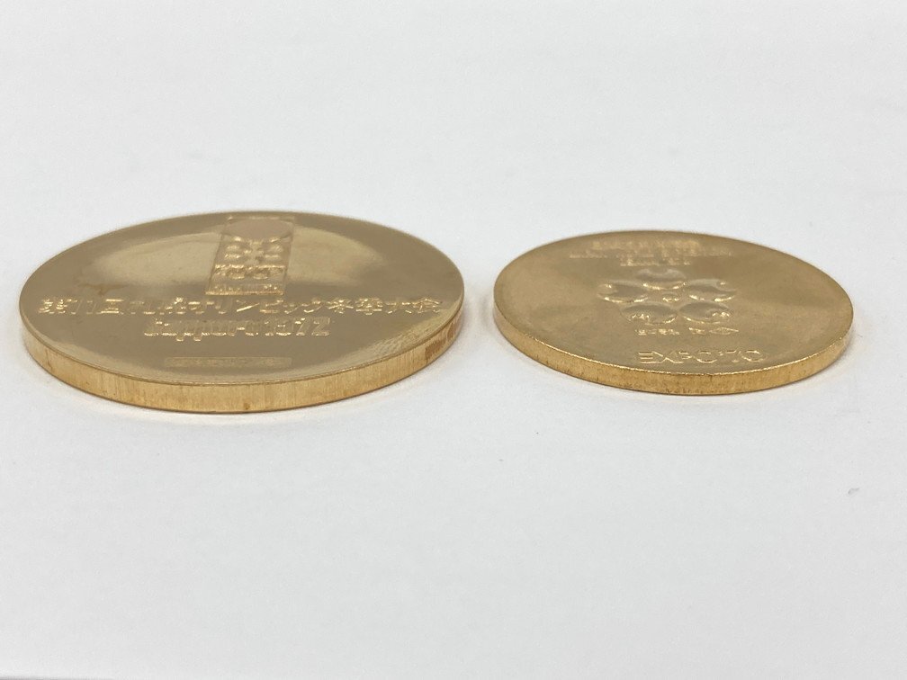 K18 EXPO70 Sapporo Olympic зима собрание память золотой медаль 750 печать 2 листов суммировать полная масса 40.1g[CEAH6048]