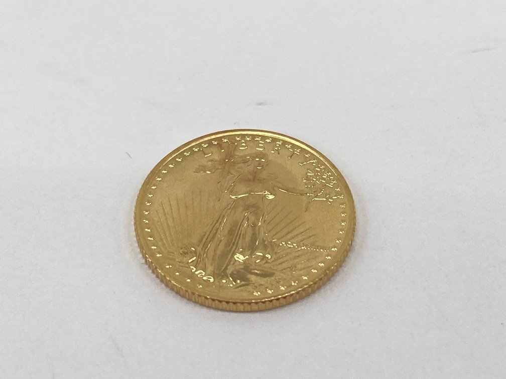 K22 America Eagle gold coin 1/10oz 5 dollar gross weight 3.4g[CEAH6074]