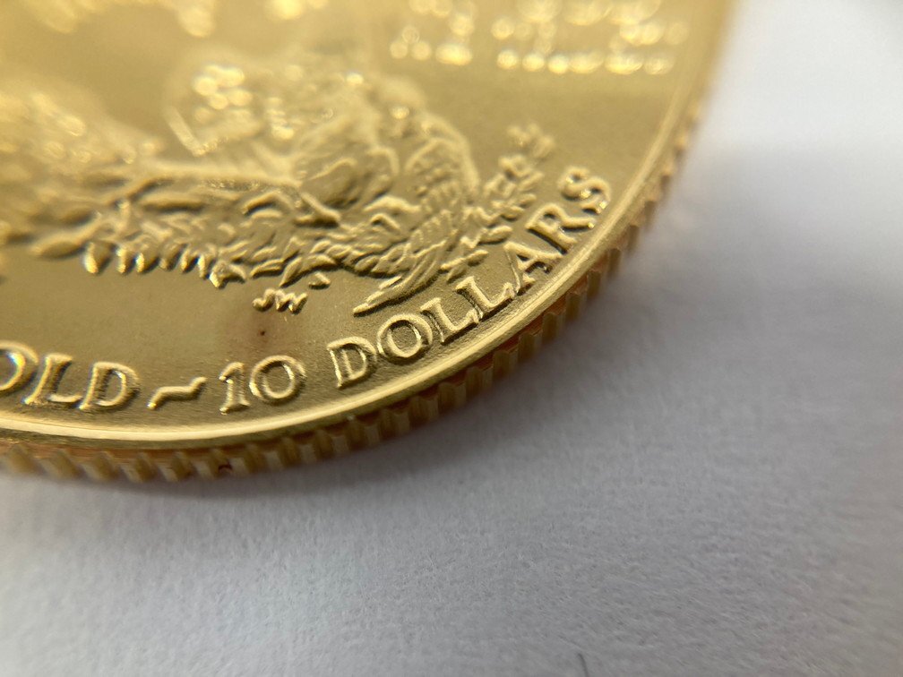 K22 America Eagle gold coin 1/4oz 10 dollar gross weight 8.5g[CEAH6067]