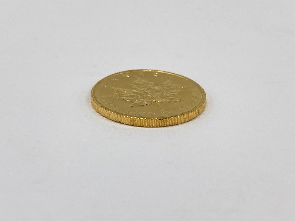 K24IG　カナダ　メイプルリーフ金貨　1/4oz　1986　総重量7.7g【CEAH6061】_画像3