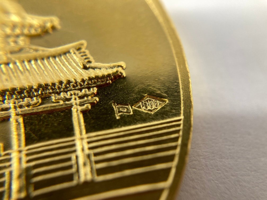 K24 оригинальный золотой медаль Okinawa возвращение память 1000 печать полная масса 15.1g[CEAH6025]