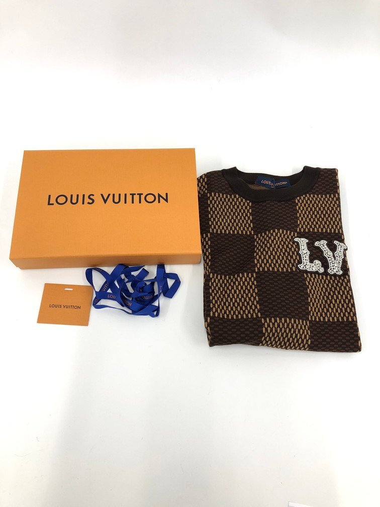 LOUIS VUITTON ルイヴィトン ダミエクルーネックウィズストラスLVパッチ HQN63W/CA36929 サイズS【CEAN7008】_画像3