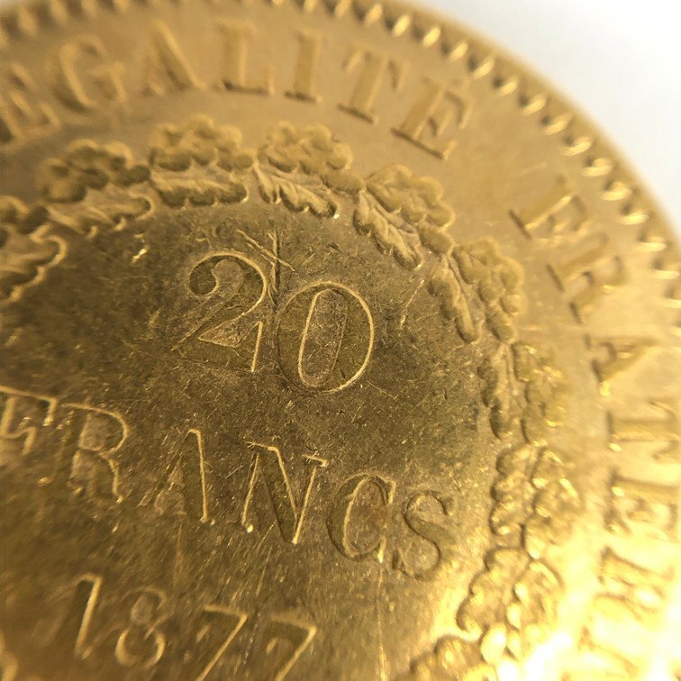 K21.6 金貨幣 フランス 20フラン 重量6.4g【CEAA7034】の画像3