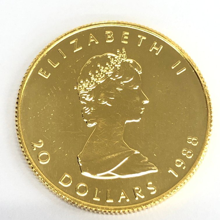 K24IG カナダ メイプルリーフ金貨 1/2oz 2枚まとめ 総重量31.1g【CDBD7032】の画像5