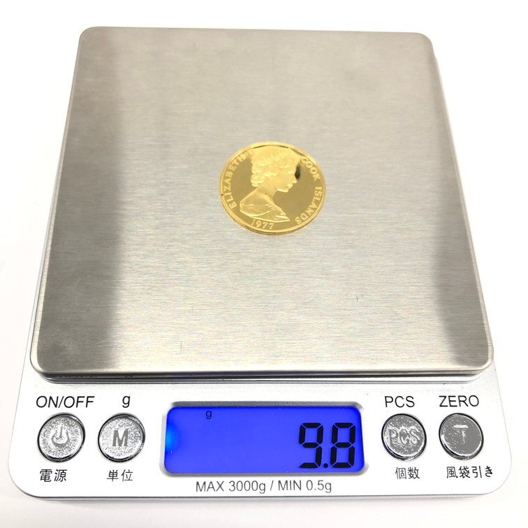 K22 クック諸島 エリザベス2世 25周年記念 100ドル金貨 総重量9.8g【CDBD7094】の画像7