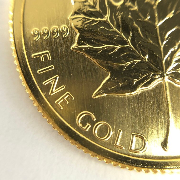 K24IG Canada Maple leaf gold coin 1/10oz 1990 gross weight 3.1g case attaching [CDAX6067]