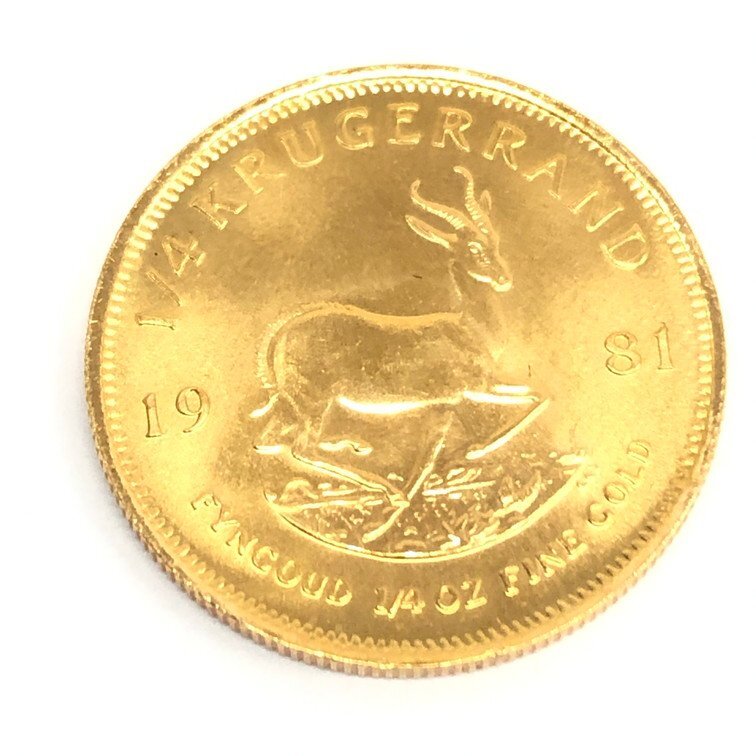 K22 south Africa also peace country Crew Galland gold coin 1/4oz 1981 gross weight 8.5g[CDBD7063]