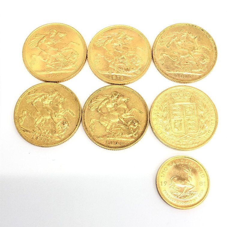 K22 Crew Galland gold coin Sovereign gold coin another 7 sheets summarize gross weight 50.9g[CDAX8056]